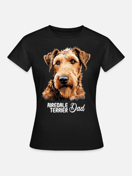 Hund Airedale Terrier - Frauen T-Shirt - Schwarz