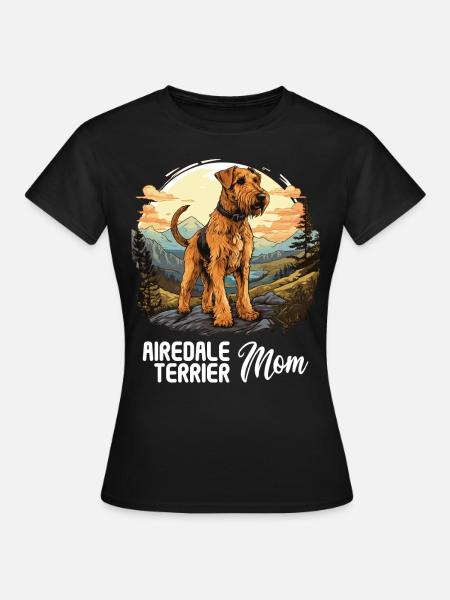 Hund Airedale Terrier - Frauen T-Shirt - Schwarz