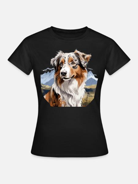 Hund Australian Shepherd - Frauen T-Shirt - Schwarz