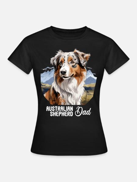 Hund Australian Shepherd - Frauen T-Shirt - Schwarz