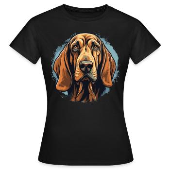 Hund Bloodhound - Frauen T-Shirt - Schwarz - Vorne - AI Model Female 172 dark (172cm)