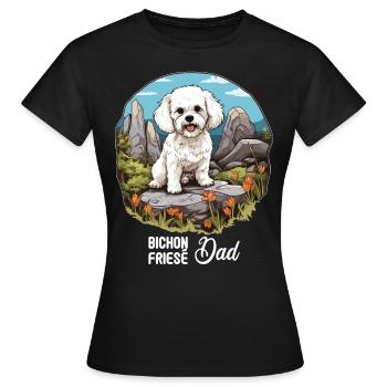Hund Bichon Friesé - Frauen T-Shirt - Schwarz - Vorne - AI Model Female 172 dark (172cm)
