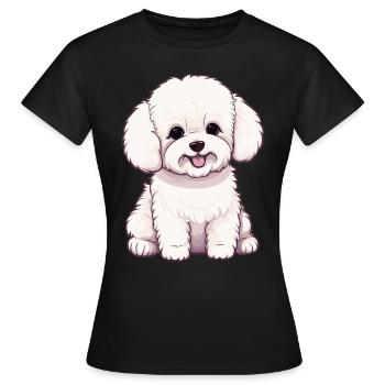 Hund Bichon Friesé - Frauen T-Shirt - Schwarz - Vorne - AI Model Female 172 dark (172cm)