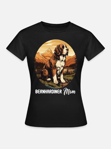 Hund Bernhardiner - Frauen T-Shirt - Schwarz