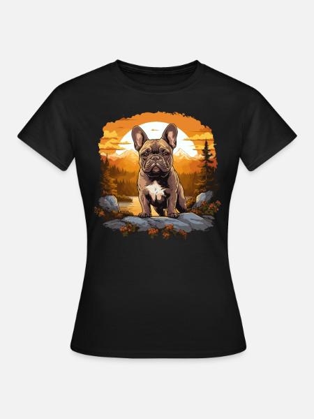 Hund French Bulldog - Frauen T-Shirt - Schwarz