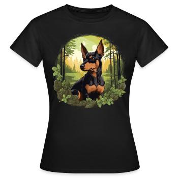 Pinscher - T-shirt Femme - noir - Devant - AI Model Female 172 dark (172cm)