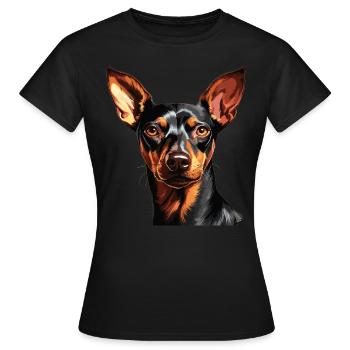 Pinscher - T-shirt Femme - noir - Devant - AI Model Female 172 dark (172cm)