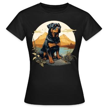 Rottweiler - T-shirt Femme - noir - Devant - AI Model Female 172 dark (172cm)