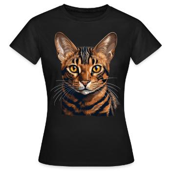 Bengal Cat - Frauen T-Shirt - Schwarz - Vorne - AI Model Female 172 dark (172cm)