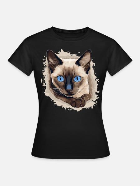 Siamese Cat Siamkatze - Frauen T-Shirt - Schwarz