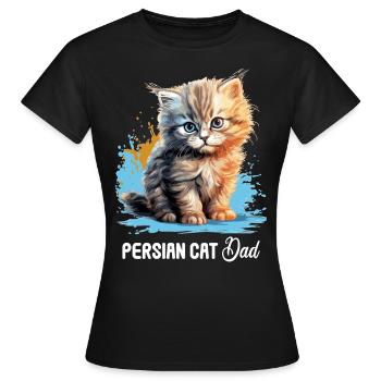 Persian Cat Perser Katze - Frauen T-Shirt - Schwarz - Vorne - AI Model Female 172 dark (172cm)