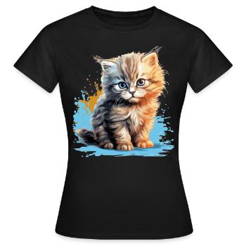 Persian Cat Perser Katze - Frauen T-Shirt - Schwarz - Vorne - AI Model Female 172 dark (172cm)