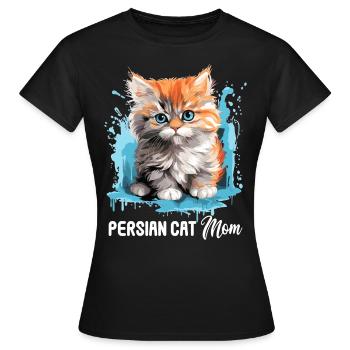 Persian Cat Perser Katze - Frauen T-Shirt - Schwarz - Vorne - AI Model Female 172 dark (172cm)