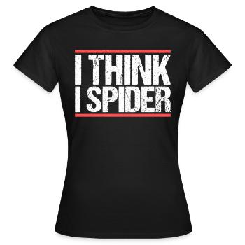 Je pense que je l’araignée. Danglais - T-shirt Femme - noir - Devant - AI Model Female 172 dark (172cm)