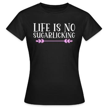 La vie n’est pas un léchage de sucre. Danglais - T-shirt Femme - noir - Devant - AI Model Female 172 dark (172cm)
