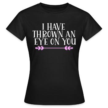 Je t’ai jeté un œil Denglisch - T-shirt Femme - noir - Devant - AI Model Female 172 dark (172cm)