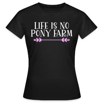 La vie n’est pas une ferme de poneys Denglish - T-shirt Femme - noir - Devant - AI Model Female 172 dark (172cm)