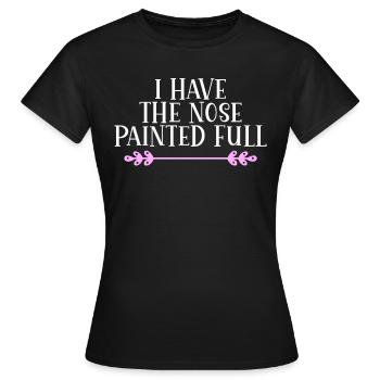 J’ai le nez peint en Denglisch - T-shirt Femme - noir - Devant - AI Model Female 172 dark (172cm)