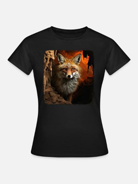 Füchse realistic Fuchs - Frauen T-Shirt - Schwarz