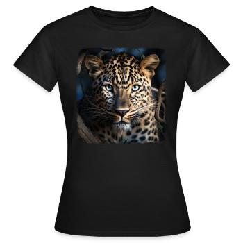 Leoparde realistic Leopard - Women's T-Shirt - black - Front - AI Model Female 172 dark (172cm)