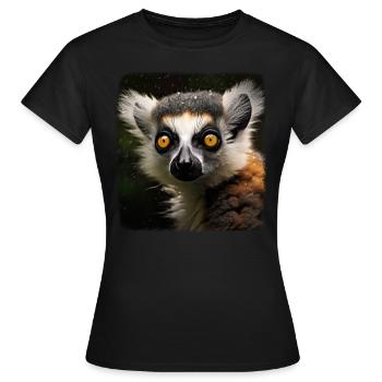 Lémuriens à queue annelée réaliste lémurien à queue annelée - T-shirt Femme - noir - Devant - AI Model Female 172 dark (172cm)