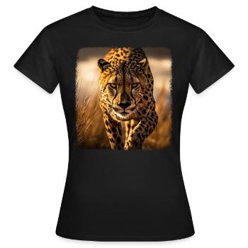 Guépard réaliste Guépard - T-shirt Femme - noir - Devant - AI Model Female 172 dark (172cm)