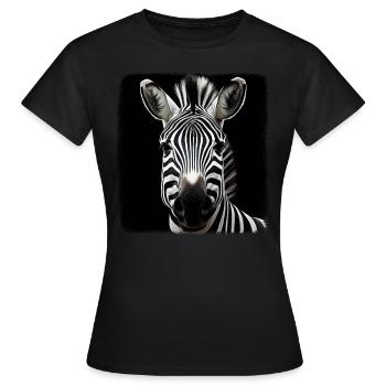 Zebras realistic Zebra - Women's T-Shirt - black - Front - AI Model Female 172 dark (172cm)