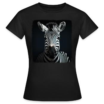 Zebras realistic Zebra - Women's T-Shirt - black - Front - AI Model Female 172 dark (172cm)