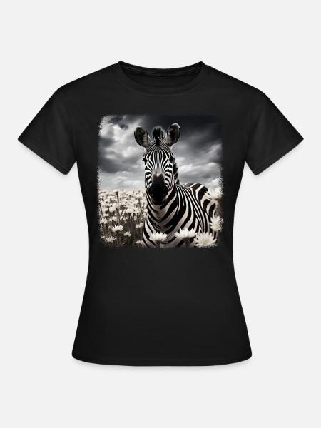 Zebras realistic Zebra - Frauen T-Shirt - Schwarz