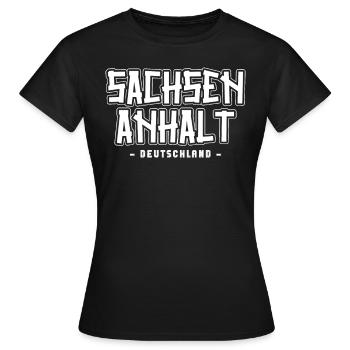 Saxe Auto-stoppeur Saxe Auto-stoppeur Saxe-Anhalt - T-shirt Femme - noir - Devant - AI Model Female 172 dark (172cm)