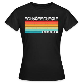 Schwäbische Alb - Frauen T-Shirt - Schwarz - Vorne - AI Model Female 172 dark (172cm)