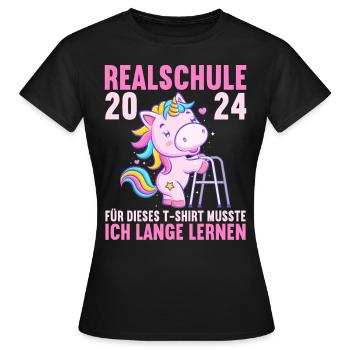 Realschule Junge Mädchen Realschule 2024 - Frauen T-Shirt - Schwarz - Vorne - AI Model Female 172 dark (172cm)