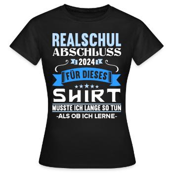 Realschule Junge Mädchen Realschule 2024 - Frauen T-Shirt - Schwarz - Vorne - AI Model Female 172 dark (172cm)