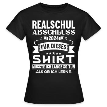Realschule Junge Mädchen Realschule 2024 - Frauen T-Shirt - Schwarz - Vorne - AI Model Female 172 dark (172cm)