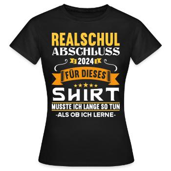Realschule Junge Mädchen Realschule 2024 - Frauen T-Shirt - Schwarz - Vorne - AI Model Female 172 dark (172cm)