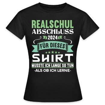 Realschule Junge Mädchen Realschule 2024 - Frauen T-Shirt - Schwarz - Vorne - AI Model Female 172 dark (172cm)