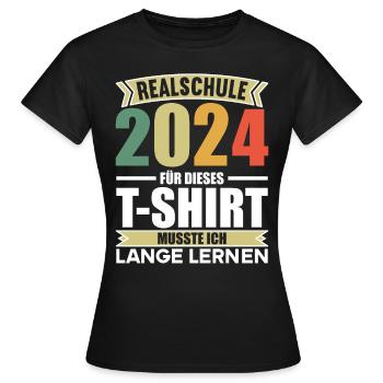 Realschule Junge Mädchen Realschule 2024 - Frauen T-Shirt - Schwarz - Vorne - AI Model Female 172 dark (172cm)