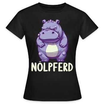 Nilpferd Hippo meckern Meckerer Nölpferd - Frauen T-Shirt - Schwarz - Vorne - AI Model Female 172 dark (172cm)