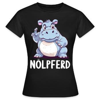 Nilpferd Hippo meckern Meckerer Nölpferd - Frauen T-Shirt - Schwarz - Vorne - AI Model Female 172 dark (172cm)