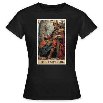 Tarotkarte The Emperor Der Herrscher - Frauen T-Shirt - Schwarz - Vorne - AI Model Female 172 dark (172cm)
