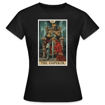 Tarotkarte The Emperor Der Herrscher - Frauen T-Shirt - Schwarz - Vorne - AI Model Female 172 dark (172cm)