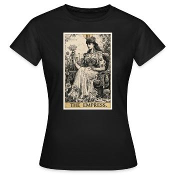 Carte de Tarot L’Impératrice Le Souverain - T-shirt Femme - noir - Devant - AI Model Female 172 dark (172cm)