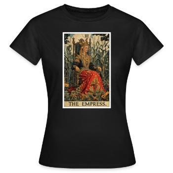 Carte de Tarot L’Impératrice Le Souverain - T-shirt Femme - noir - Devant - AI Model Female 172 dark (172cm)