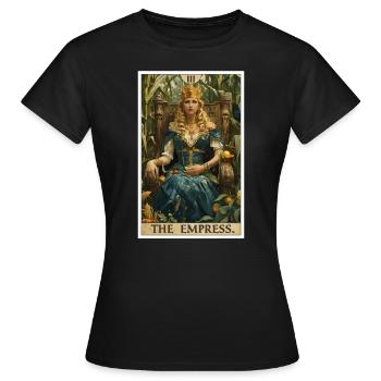 Carte de Tarot L’Impératrice Le Souverain - T-shirt Femme - noir - Devant - AI Model Female 172 dark (172cm)