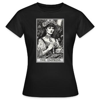 Carte de Tarot L’Impératrice Le Souverain - T-shirt Femme - noir - Devant - AI Model Female 172 dark (172cm)