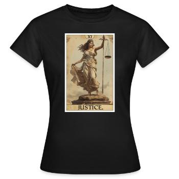 Cartes de tarot Carte de tarot Justice Justice - T-shirt Femme - noir - Devant - AI Model Female 172 dark (172cm)