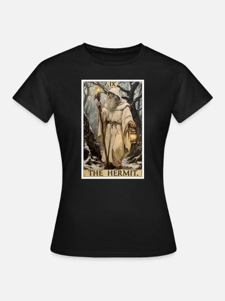 Tarot Card Tarot Card The Hermit The Hermit - Women's T-Shirt - black