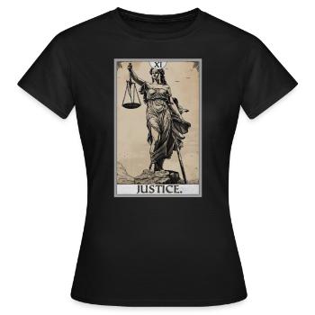 Cartes de tarot Carte de tarot Justice Justice - T-shirt Femme - noir - Devant - AI Model Female 172 dark (172cm)