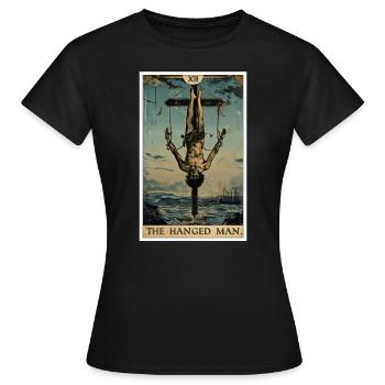 Cartes de tarot Carte de tarot Le Pendu - T-shirt Femme - noir - Devant - AI Model Female 172 dark (172cm)