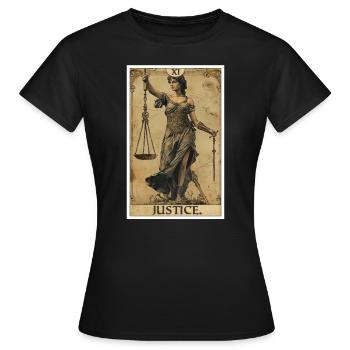 Cartes de tarot Carte de tarot Justice Justice - T-shirt Femme - noir - Devant - AI Model Female 172 dark (172cm)